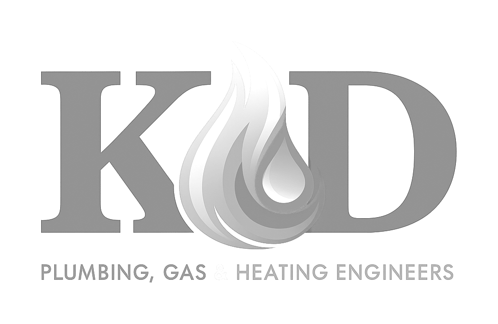 kd plumbing gas & heating engineers logo upscaled transparent light greyscale